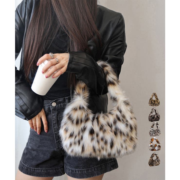 ふわふわフェイクファーバッグ アニマル柄 | Miniministore | 詳細画像1 