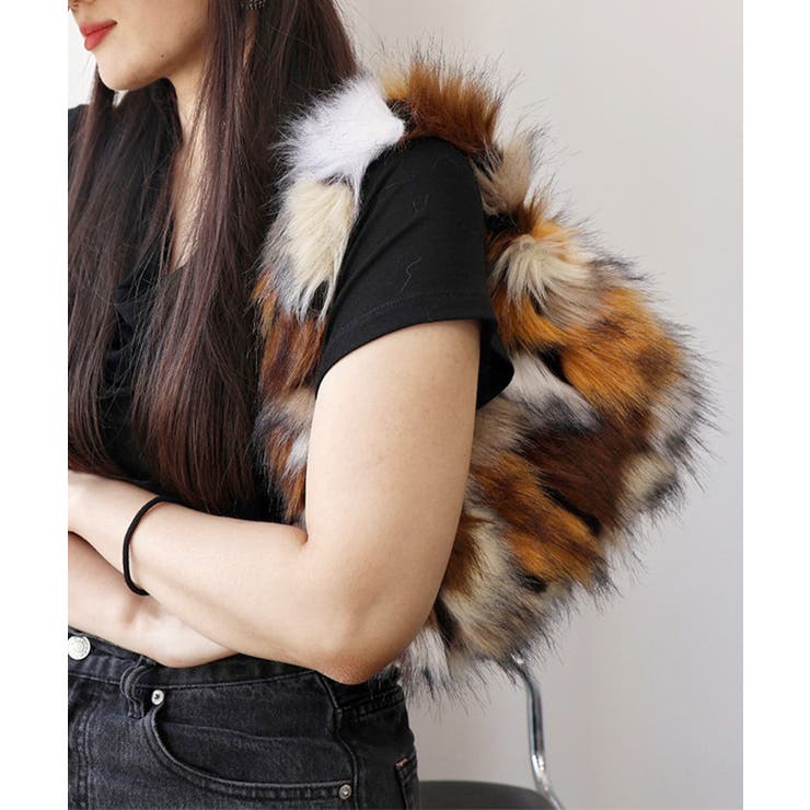 ふわふわフェイクファーバッグ アニマル柄 | Miniministore | 詳細画像14 