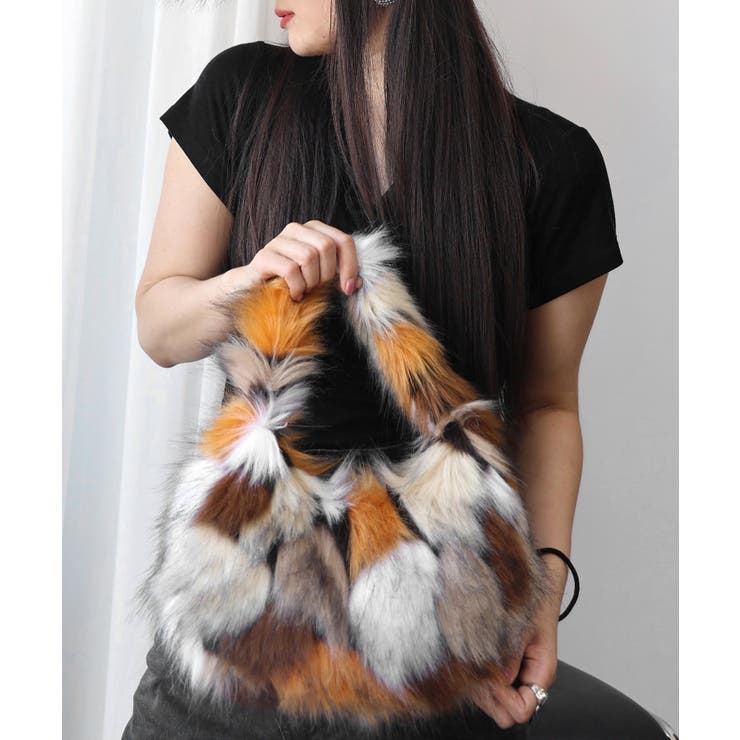 ふわふわフェイクファーバッグ アニマル柄 | Miniministore | 詳細画像15 