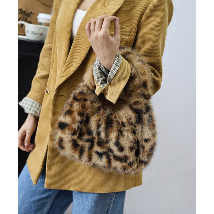 ふわふわフェイクファーバッグ アニマル柄 | Miniministore | 詳細画像5 