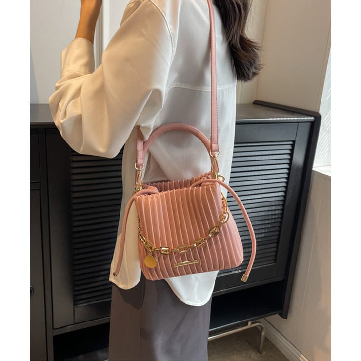 プリーツショルダーバッグ チェーン装飾 | Miniministore | 詳細画像12 