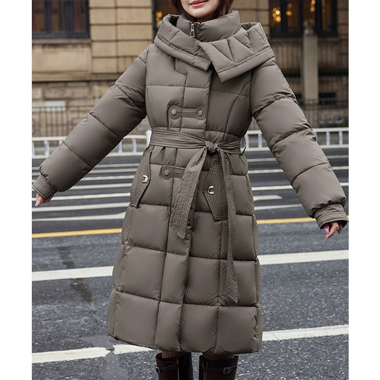 フード付き フェイクダウンコードロング丈 | Miniministore | 詳細画像10 