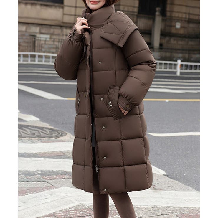 フード付き フェイクダウンコードロング丈 | Miniministore | 詳細画像14 