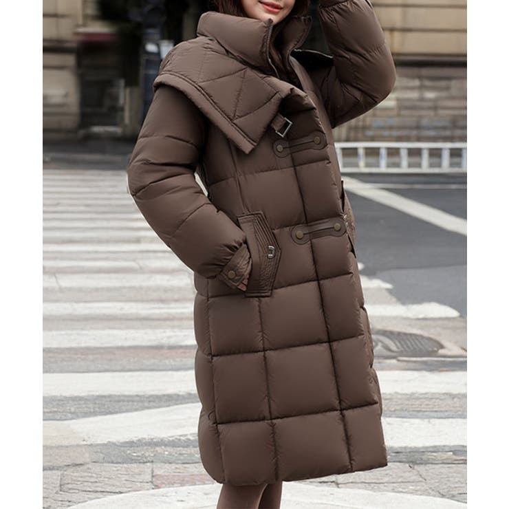 フード付き フェイクダウンコードロング丈 | Miniministore | 詳細画像15 