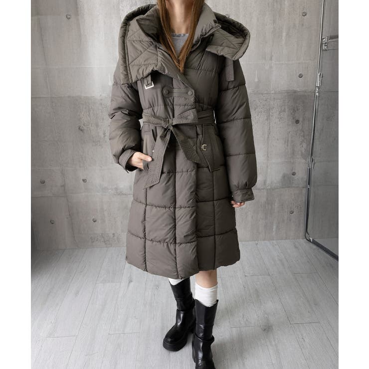 フード付き フェイクダウンコードロング丈 | Miniministore | 詳細画像16 