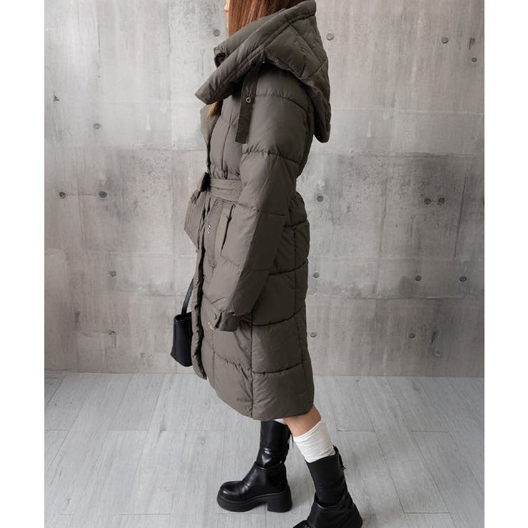 フード付き フェイクダウンコードロング丈 | Miniministore | 詳細画像17 