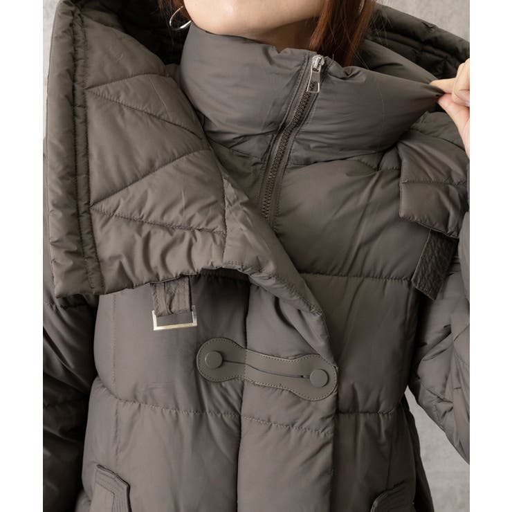 フード付き フェイクダウンコードロング丈 | Miniministore | 詳細画像18 