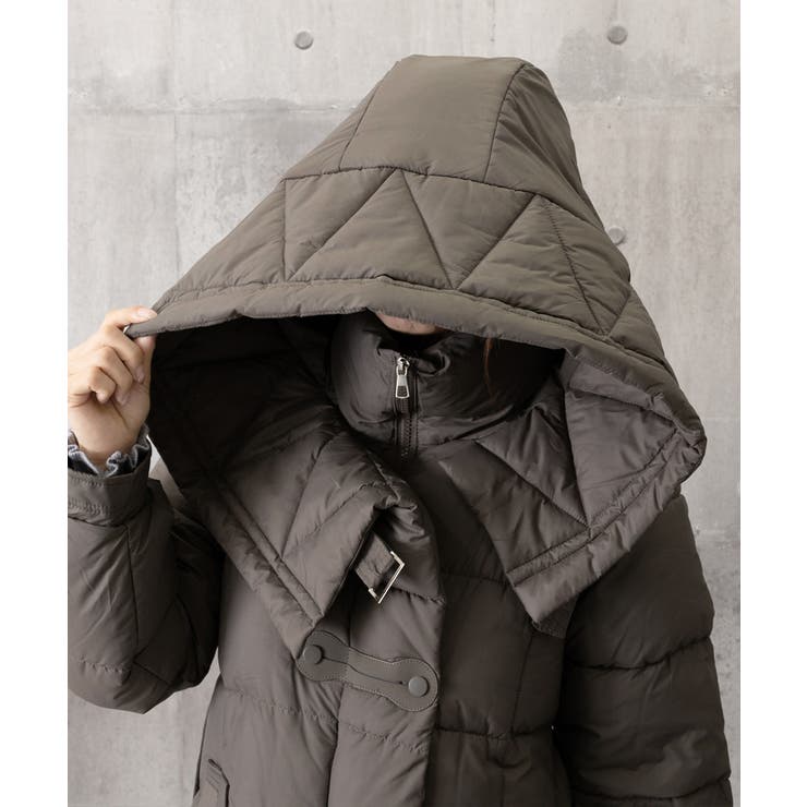 フード付き フェイクダウンコードロング丈 | Miniministore | 詳細画像19 