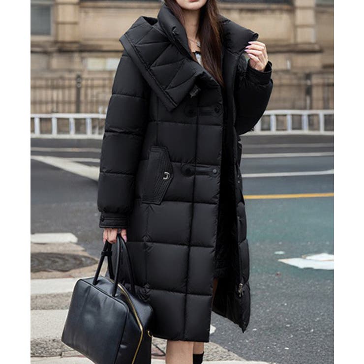 フード付き フェイクダウンコードロング丈 | Miniministore | 詳細画像2 