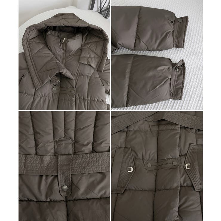 フード付き フェイクダウンコードロング丈 | Miniministore | 詳細画像28 