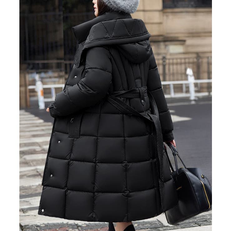 フード付き フェイクダウンコードロング丈 | Miniministore | 詳細画像4 