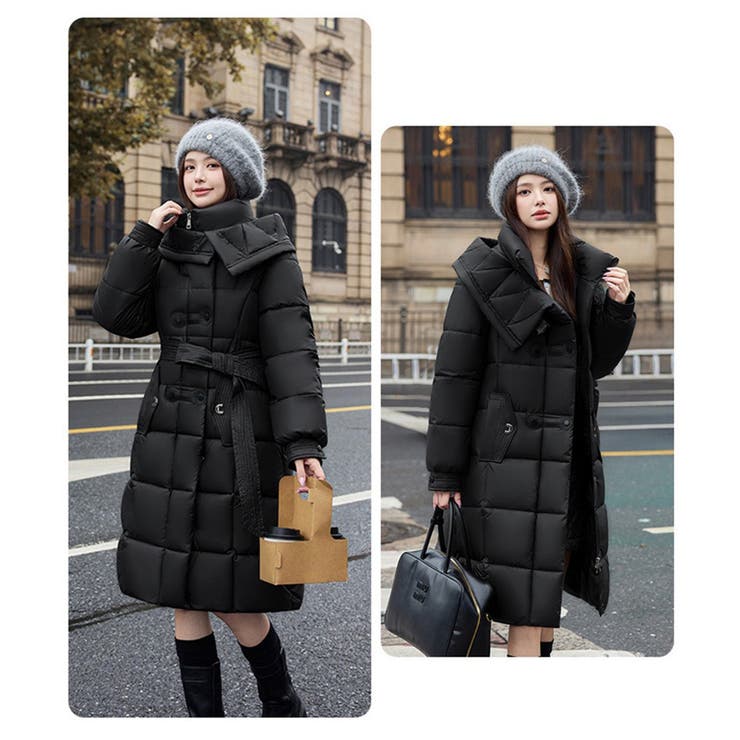 フード付き フェイクダウンコードロング丈 | Miniministore | 詳細画像5 