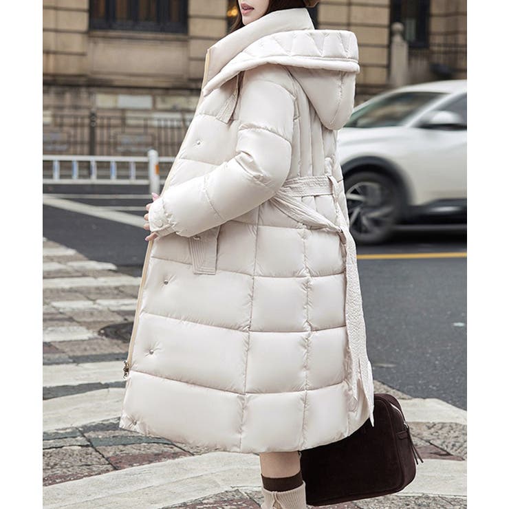 フード付き フェイクダウンコードロング丈 | Miniministore | 詳細画像8 