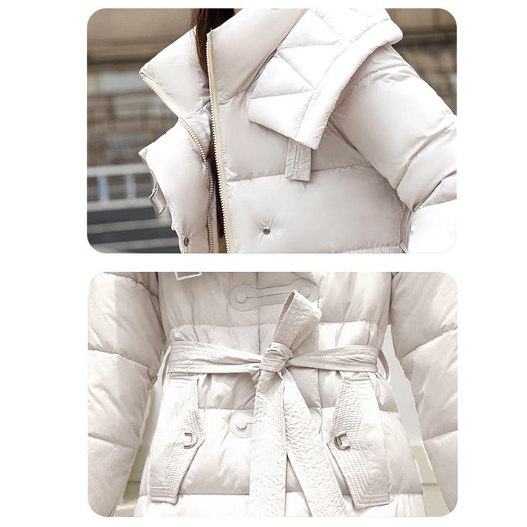 フード付き フェイクダウンコードロング丈 | Miniministore | 詳細画像9 