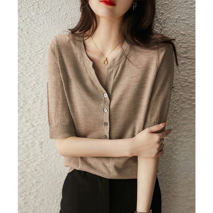 サマーニット Vネックニットトップス韓国 | Miniministore | 詳細画像21 