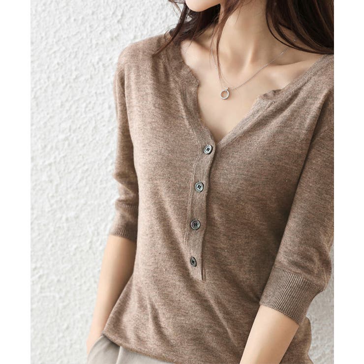 サマーニット Vネックニットトップス韓国 | Miniministore | 詳細画像22 