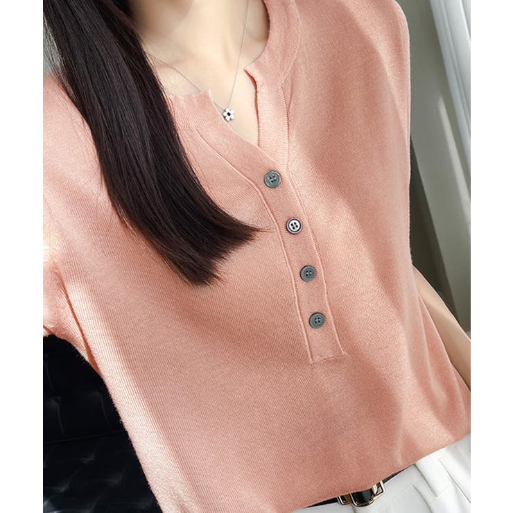 サマーニット Vネックニットトップス韓国 | Miniministore | 詳細画像27 