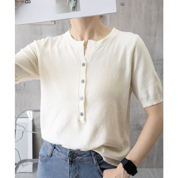 サマーニット Vネックニットトップス韓国 | Miniministore | 詳細画像32 