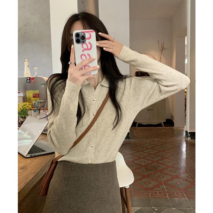 秋冬ニットトップス レディースニットポロ | Miniministore | 詳細画像13 