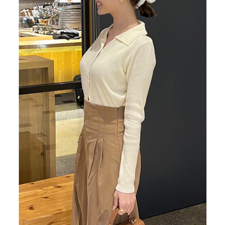 【定価143,000円】MONSE モンス トップス ベルト付き レディース 秋冬ニットトップス レディースニットポロ[品番：II000011268