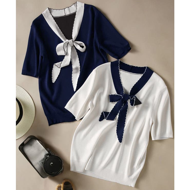 ボウタイニット リボンタイ サマーニット | Miniministore | 詳細画像17 