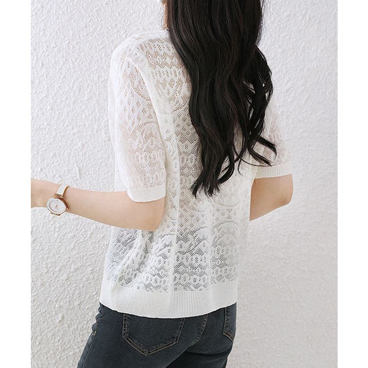 ジャカードレーストップス シアーブラウス | Miniministore | 詳細画像11 