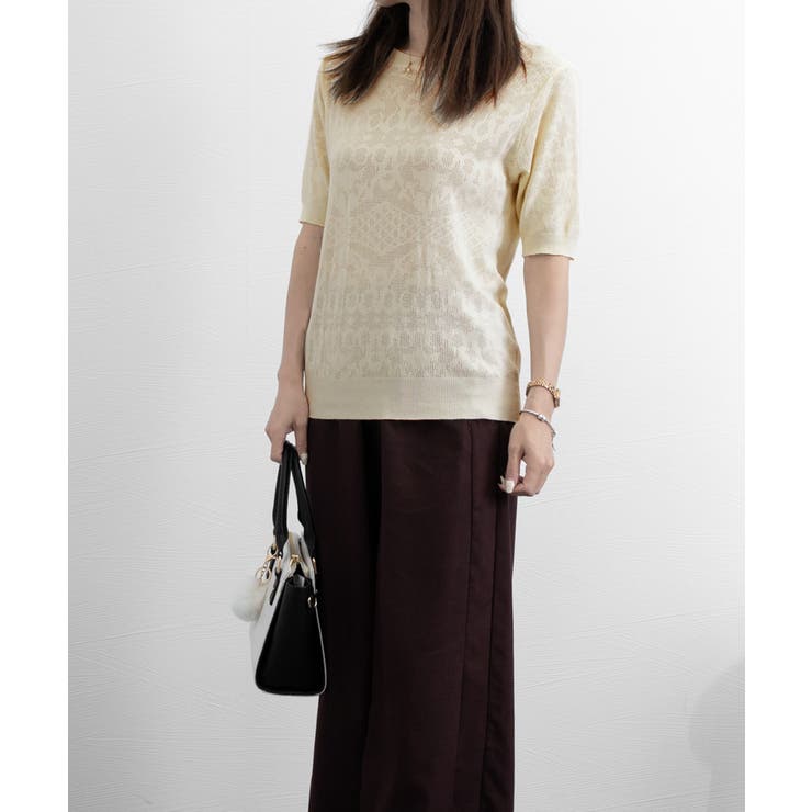 ジャカードレーストップス シアーブラウス | Miniministore | 詳細画像14 