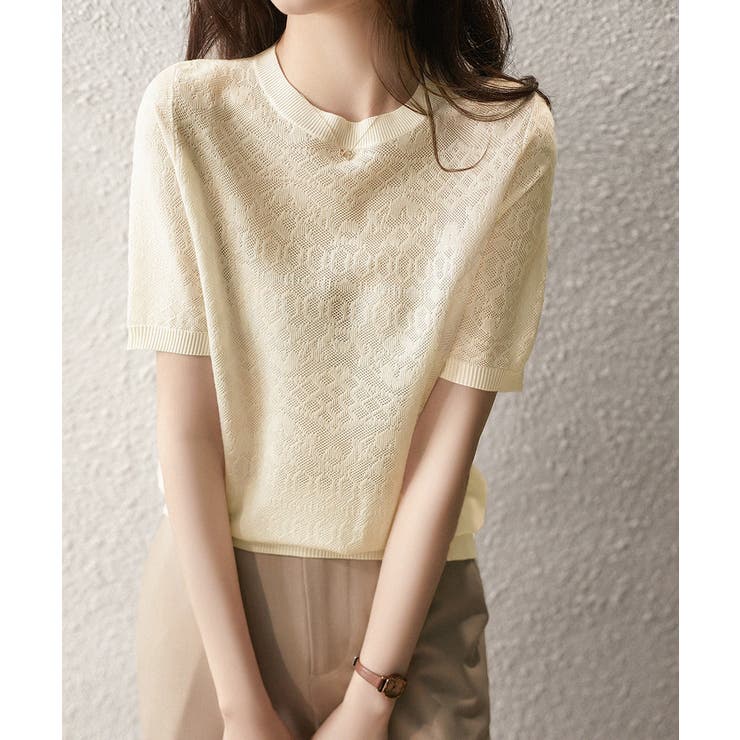 ジャカードレーストップス シアーブラウス | Miniministore | 詳細画像2 