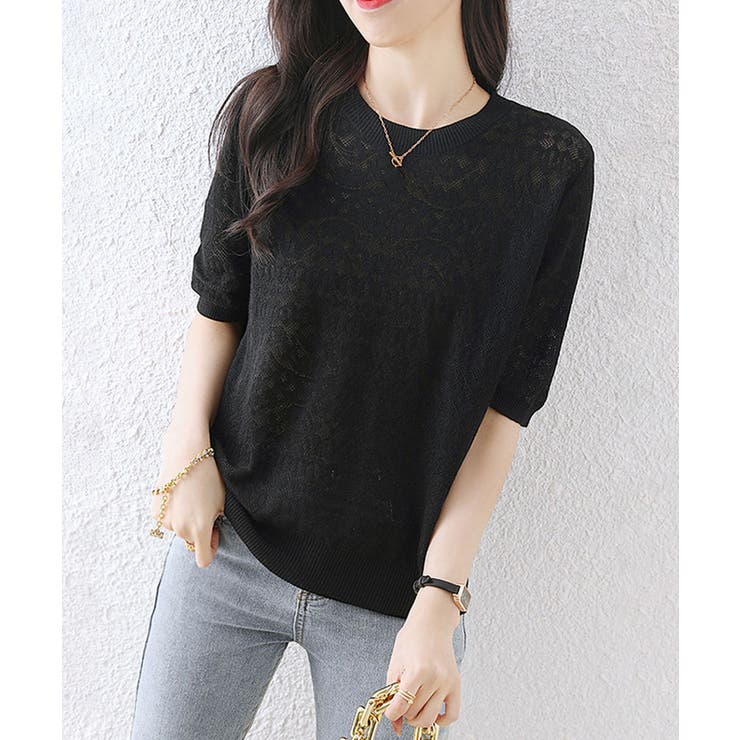 ジャカードレーストップス シアーブラウス | Miniministore | 詳細画像7 