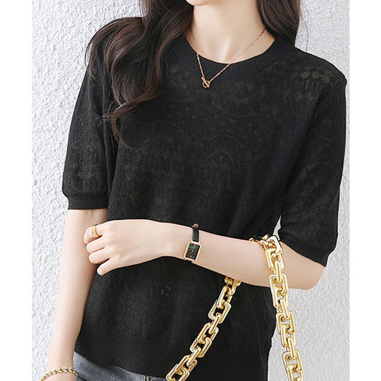 ジャカードレーストップス シアーブラウス | Miniministore | 詳細画像8 