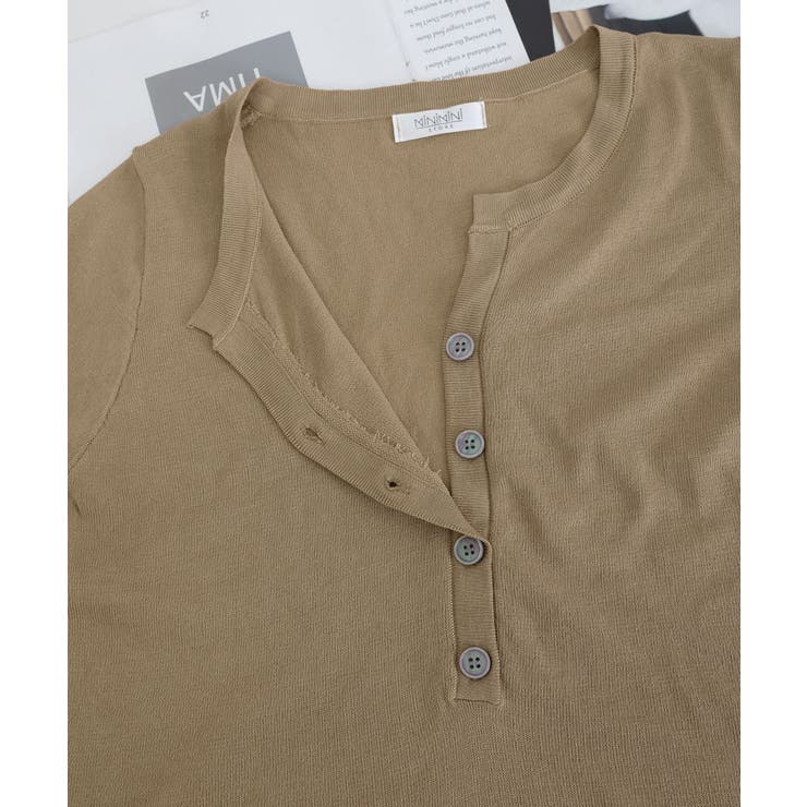 ニットトップス 半袖Vネックサマーニット | Miniministore | 詳細画像16 