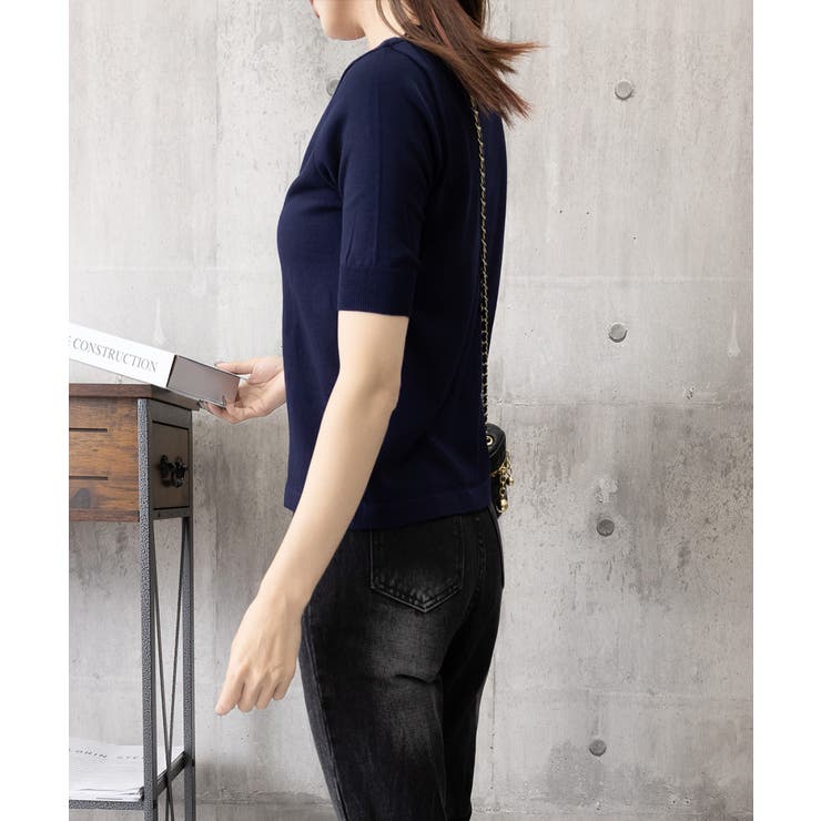 ニットトップス 半袖Vネックサマーニット | Miniministore | 詳細画像8 