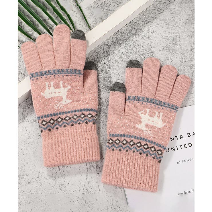 トナカイ柄手袋タッチパネル対応ニット手袋 | Miniministore | 詳細画像15 