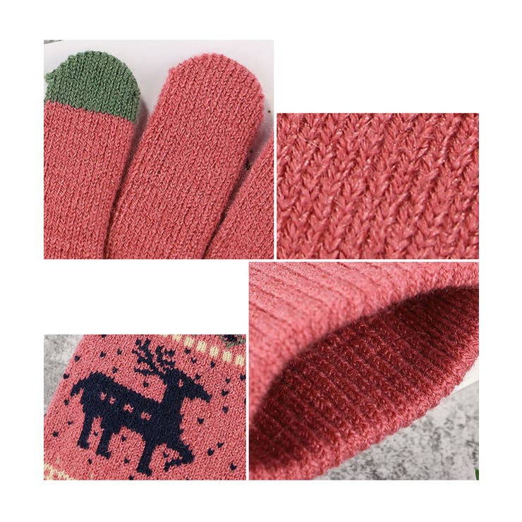 トナカイ柄手袋タッチパネル対応ニット手袋 | Miniministore | 詳細画像19 