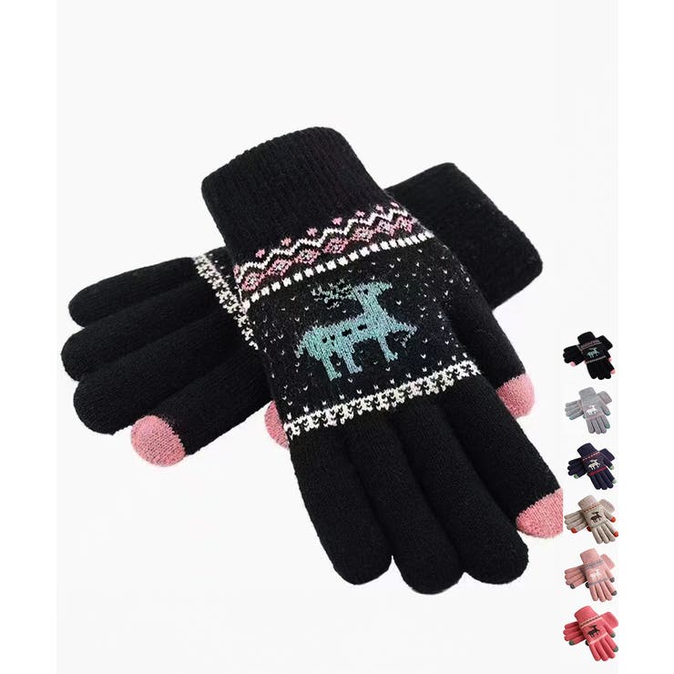 裏起毛トナカイ柄手袋タッチパネル対応手袋 | Miniministore | 詳細画像1 