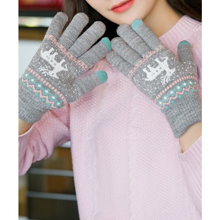 裏起毛トナカイ柄手袋タッチパネル対応手袋 | Miniministore | 詳細画像10 