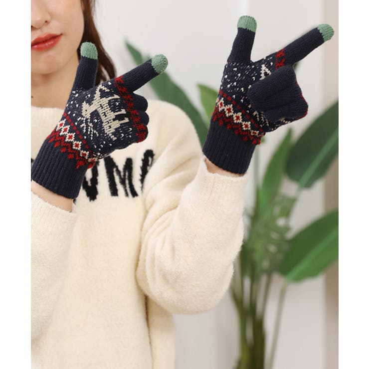 裏起毛トナカイ柄手袋タッチパネル対応手袋 | Miniministore | 詳細画像11 
