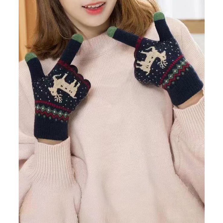 裏起毛トナカイ柄手袋タッチパネル対応手袋 | Miniministore | 詳細画像13 