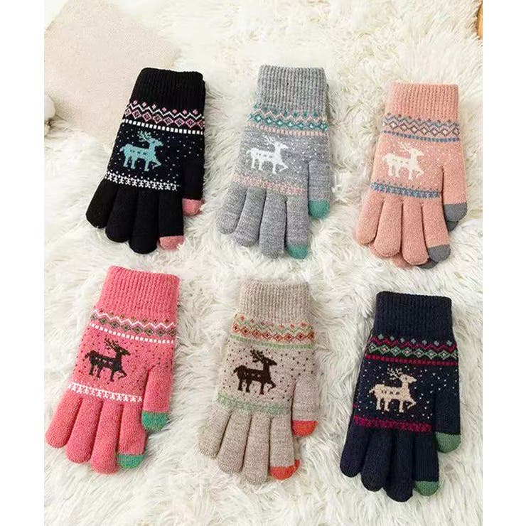 裏起毛トナカイ柄手袋タッチパネル対応手袋 | Miniministore | 詳細画像2 
