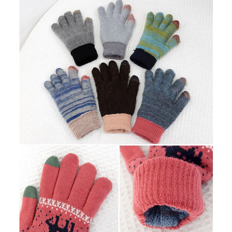 裏起毛トナカイ柄手袋タッチパネル対応手袋 | Miniministore | 詳細画像3 