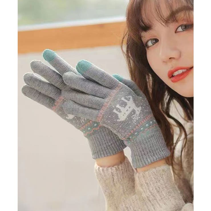 裏起毛トナカイ柄手袋タッチパネル対応手袋 | Miniministore | 詳細画像9 