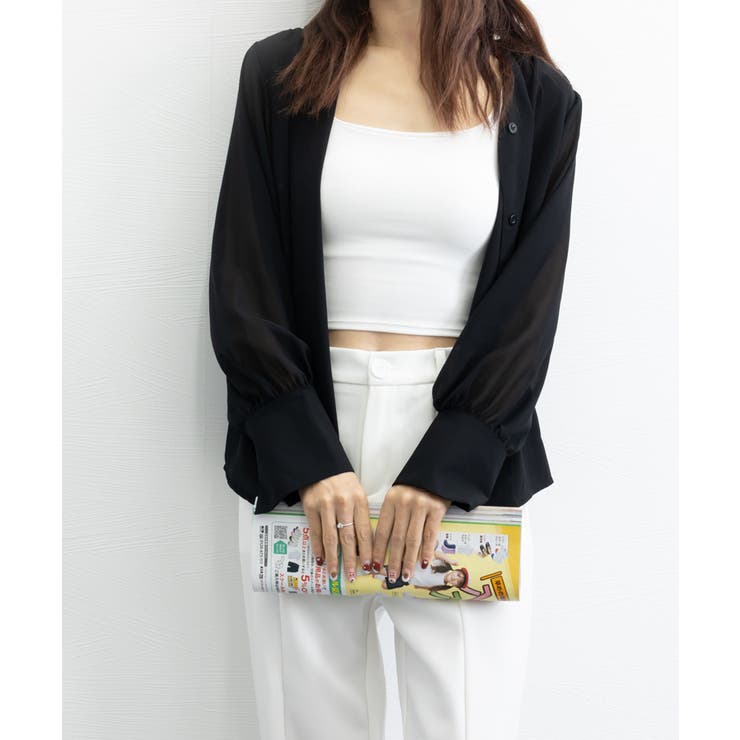 シフォンブラウス 通勤シースルートップス | Miniministore | 詳細画像5 