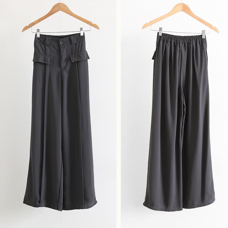 ワイドパンツ ハイウエストスラックス脚長 | Miniministore | 詳細画像3 