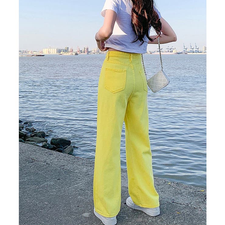 ハイウエスト デニムカラーパンツ 韓国風 | Miniministore | 詳細画像10 