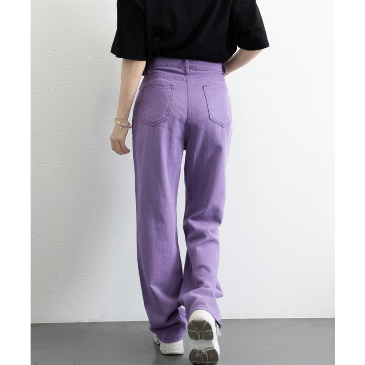 ハイウエスト デニムカラーパンツ 韓国風 | Miniministore | 詳細画像23 