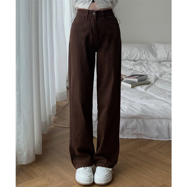 ハイウエスト デニムカラーパンツ 韓国風 | Miniministore | 詳細画像5 