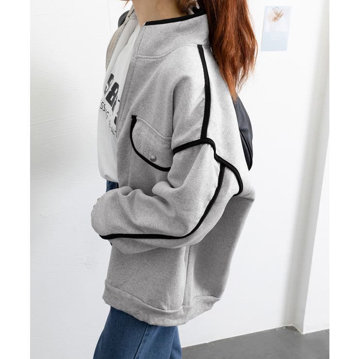 ジップアップパーカー 裏微起毛スウェット | Miniministore | 詳細画像14 