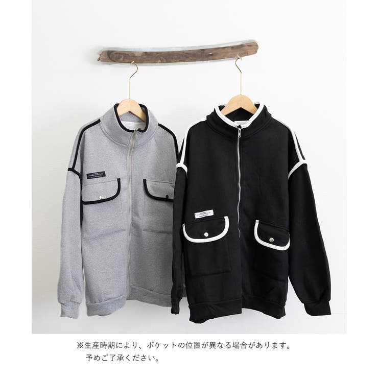 ジップアップパーカー 裏微起毛スウェット | Miniministore | 詳細画像20 