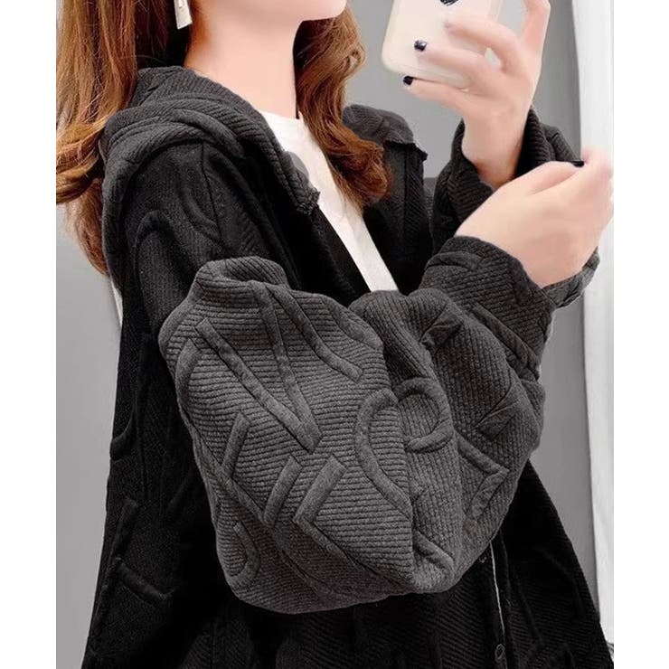 エンボスロゴパーカー韓国風前開きパーカー | Miniministore | 詳細画像7 