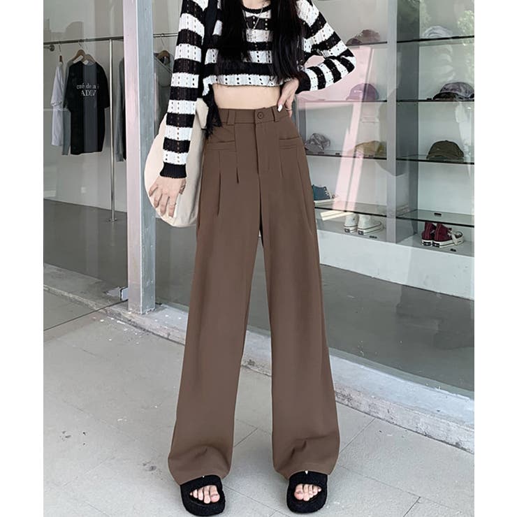 ワイドスラックスハイウエストタックパンツ | Miniministore | 詳細画像12 
